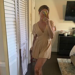 Nude fitted romper
